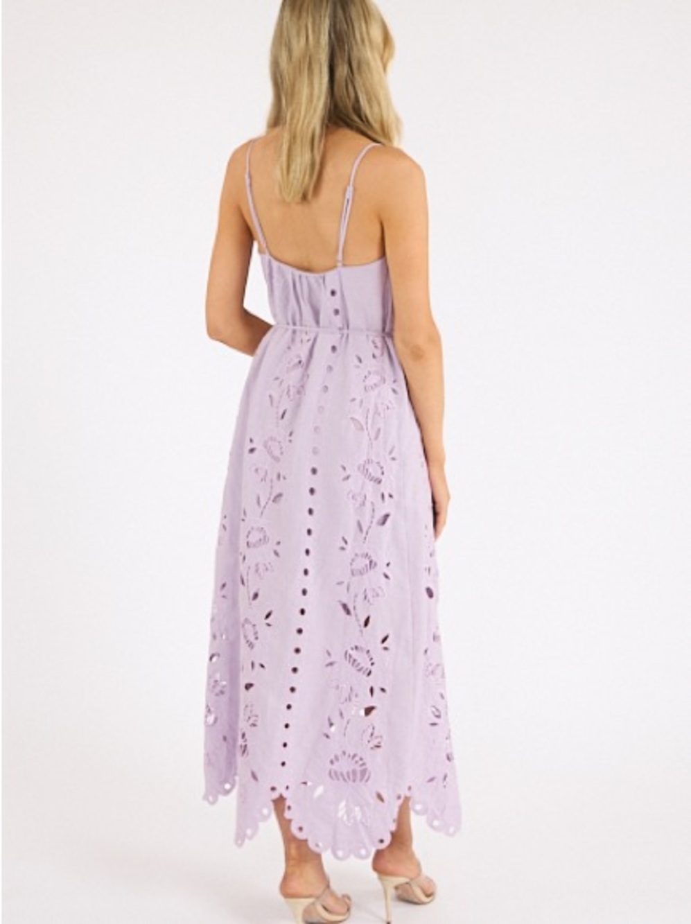 FARM Rio Lavender Eyelet Tie-Shoulder Maxi Dress - Picture 2 of 7